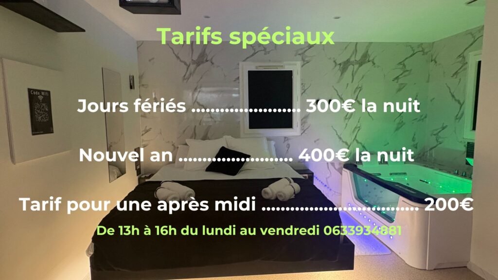 Tarifs spéciaux de la loveroom